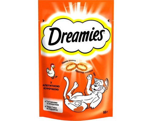Ласощі для котів Dreamies з куркою 60 г (4008429037894)