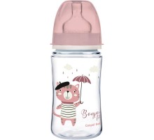 Пляшечка для годування Canpol babies Bonjour Paris з широким отвором 240 мл Рожева (35/232_pin)