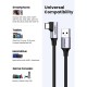 Дата кабель USB 3.0 AM to Type-C 1.0m 60W US385 90-degree Black Ugreen (20299)