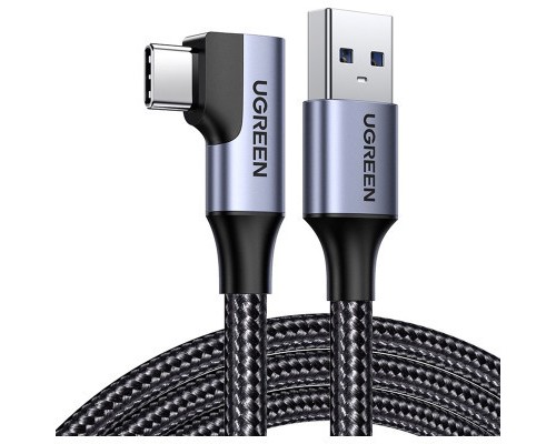 Дата кабель USB 3.0 AM to Type-C 1.0m 60W US385 90-degree Black Ugreen (20299)
