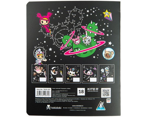 Зошит Kite tokidoki 18 аркушів, лінія (TK23-237)