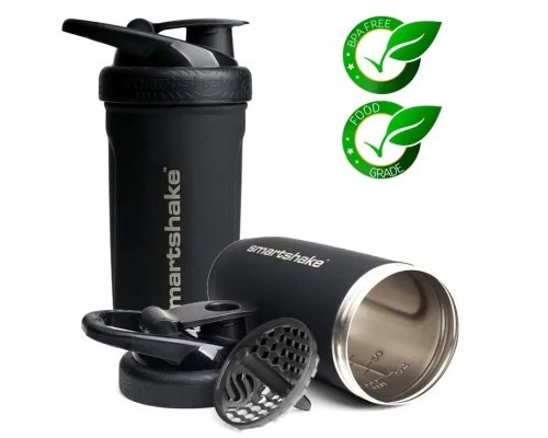 Шейкер спортивний SmartShake Reforce Stainless Steel 30oz/900ml Black (11150103)