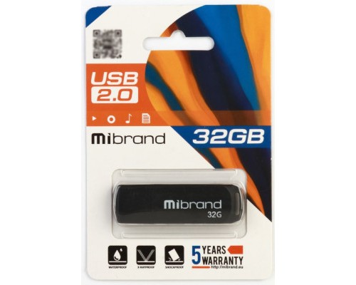 USB флеш накопичувач Mibrand 32GB Mink Black USB 2.0 (MI2.0/MI32P4B) 