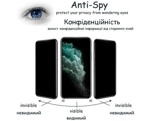 Скло захисне Drobak Anty Spy Apple iPhone 15 Pro Max (Black) (292935)