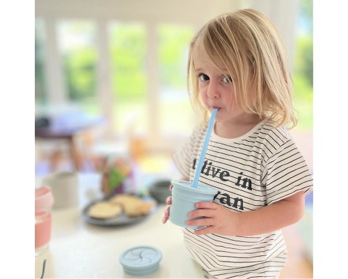 Поїльник-непроливайка MinikOiOi Sip+Snack - Pinky Pink / Powder Grey (101100108)