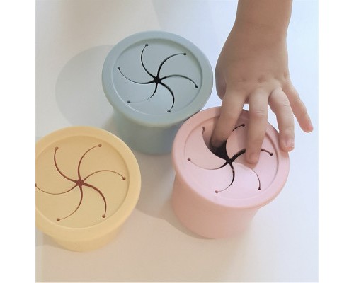 Поїльник-непроливайка MinikOiOi Sip+Snack - Pinky Pink / Powder Grey (101100108)