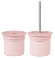 Поїльник-непроливайка MinikOiOi Sip+Snack - Pinky Pink / Powder Grey (101100108)