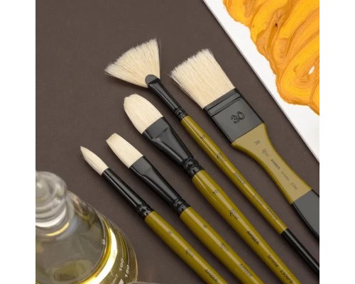 Пензлик для малювання Rosa Щетина овальна, AMBER 2306FR, №1 (4823098533474)