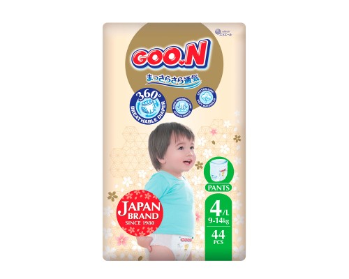 Підгузки GOO.N Premium Soft Трусики 9-14 кг Розмір 4 L 44 шт (F1010101-157)