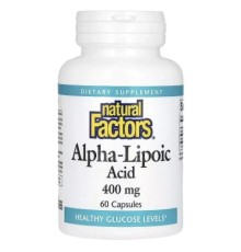 Вітамінно-мінеральний комплекс Natural Factors Альфа-ліпоєва кислота, 400 мг, Alpha-Lipoic Acid, 60 капсул (NFS-02101)