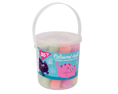 Крейда Yes кольорова Kittecon 12 шт, JUMBO, в вiдрi (400452)