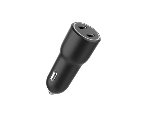 Зарядний пристрій Gembird 2xUSB-C (PD 20W) black (TA-UC-C2PD40-CAR-01)