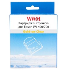 Стрічка для принтера етикеток WWM для Epson LW-400/700 18mm х 8m Gold-on-Clear (WWM-ST18Z)