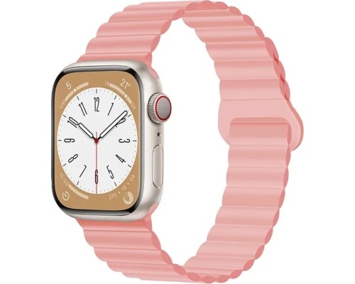 Ремінець до смарт-годинника Drobak Silicone Magnetic Link для Apple Watch All Series Ultra 2 49/45/44/42mm Pink sand (898928)
