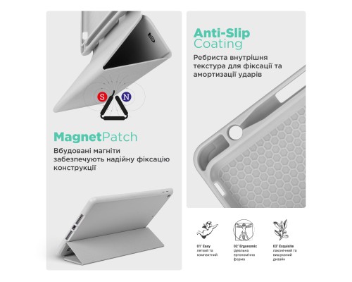 Чохол до планшета Armorstandart Smart Fold Pen Apple iPad Air 11 (2024) Light Grey (ARM78123)