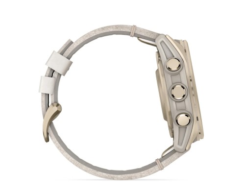 Смарт-годинник Garmin fenix 8 43mm, AMOLED, Saph, SftGldSS/FogGryLeatherBnd, Excl, GPS (010-02903-40)