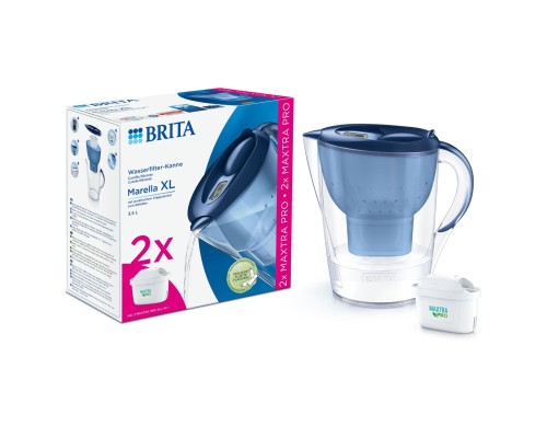 Фільтр-глечик Brita Marella XL Memo MXPro 3.5л (2л води) з фільтр-картриджем 2шт, синій (1052786)