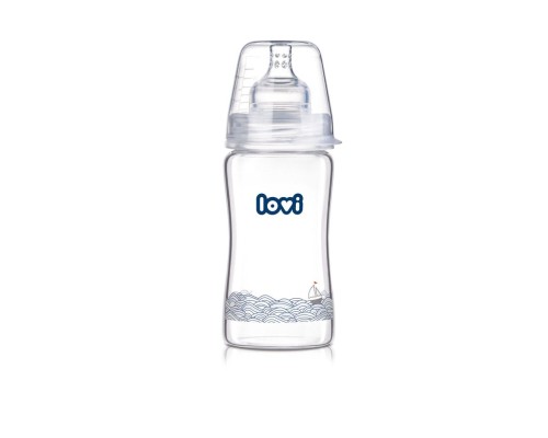 Пляшечка для годування Lovi Diamond Glass - Marine скляна 250 мл (74/201)