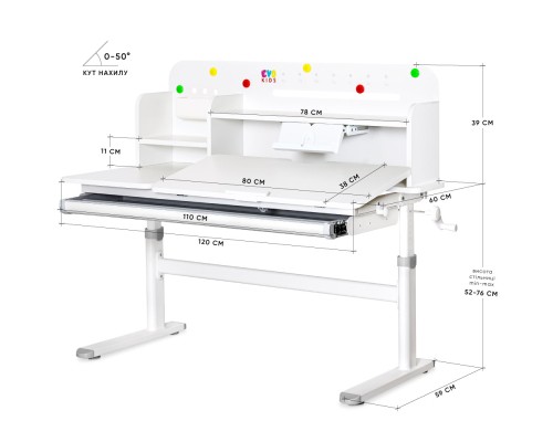 Парта Evo-kids Grey (TH-360 WG/G)