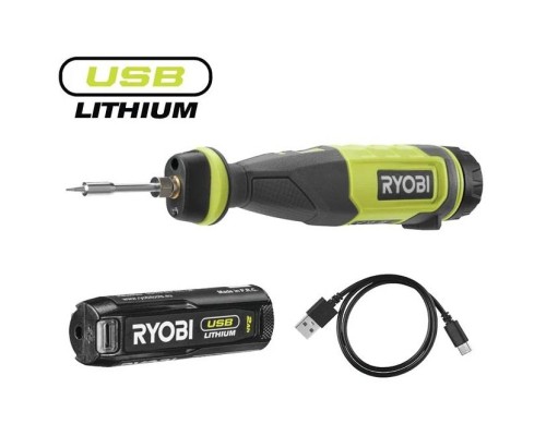 Паяльник електричний Ryobi RSI4-120G акумуляторний, USB, Lithium 4V 2Ah, 460°С, підсвічування (5133006146)