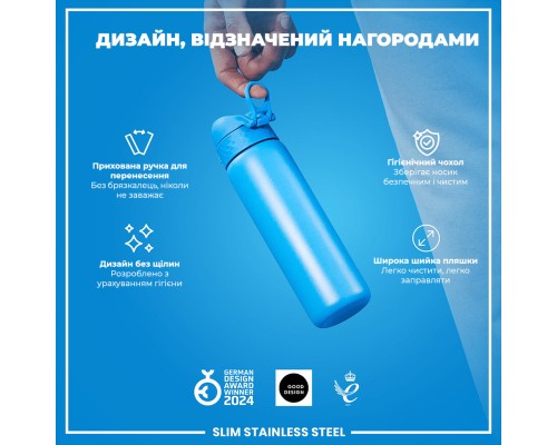 Пляшка для води ION8 OneTouch Stainless Steel 600 мл Blue (I8SS600BLU)