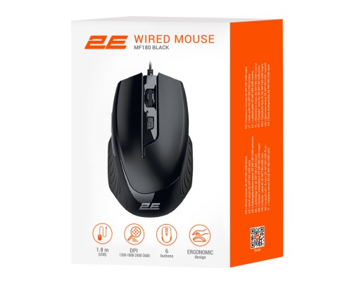 Мишка 2E MF180 USB Black (2E-MF180UB)