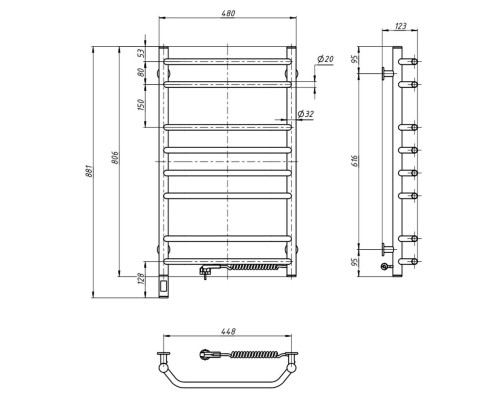 Сушарка для рушників Navin Блюз 480x800 (12-006033-4880)