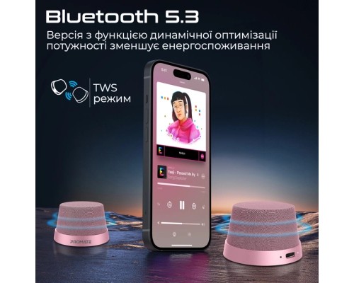 Акустична система Promate Punch 3 Вт Pink (punch.pink)