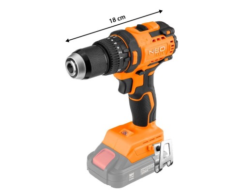 Шуруповерт Neo Tools Energy+ 18V, безщітковий, 95Нм, 0-320/0-1700об/хв 1.2кг (без АКБ та ЗП) (04-619)