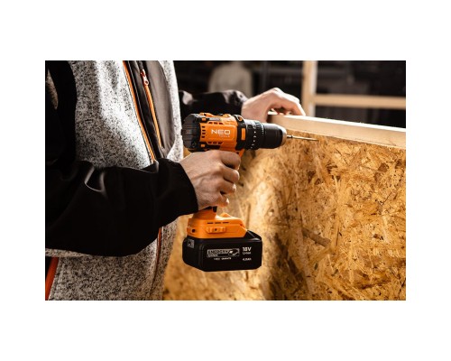 Шуруповерт Neo Tools Energy+ 18V, безщітковий, 95Нм, 0-320/0-1700об/хв 1.2кг (без АКБ та ЗП) (04-619)