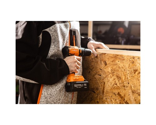 Шуруповерт Neo Tools Energy+ 18V, безщітковий, 95Нм, 0-320/0-1700об/хв 1.2кг (без АКБ та ЗП) (04-619)