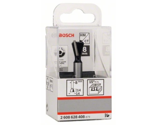 Фреза Bosch Professional пазова ЛГ, Std, S8, D14, L14 15° (2.608.628.408)