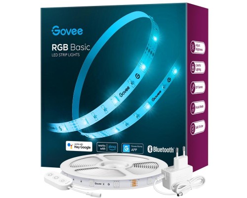 Світлодіодна стрічка Govee H615A LED 5.0m, RGB, WI-FI/Bluetooth, microphone, white (H615A3A3)