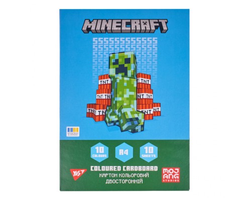 Кольоровий картон Yes двосторонній А4 Minecraft 10 аркушів (955456)