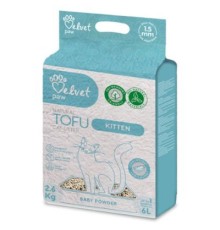 Наповнювач для туалету Velvet Paw TOFU для кошенят з есенцією дитячої присипки (1.5 мм) 2.6 кг (TOF70059)