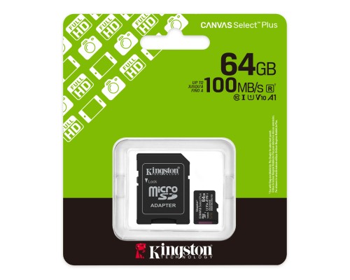 Карта пам'яті Kingston 64GB microSDXC class 10 UHS-I V10 A1 Canvas Select Plus (SDCS3/64GB) Карта пам'яті Kingston 64GB microSDXC class 10 UHS-I V10 A1 Canvas Select Plus (SDCS3/64GB)