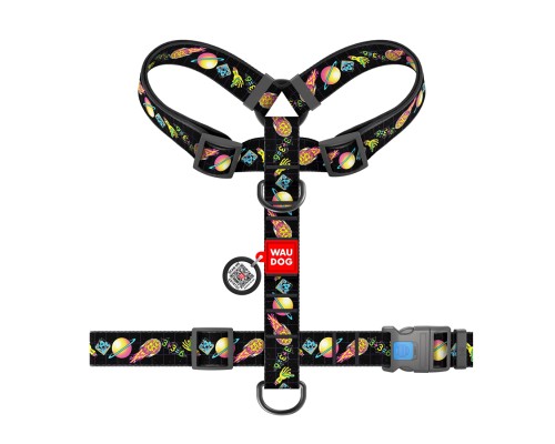 Шлея для собак WAUDOG Nylon анатомічна H-подібна з QR-паспортом 