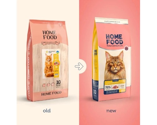 Сухий корм для кішок Home Food For large breeds з телятиною, лососем та в’яленими томатами 10 кг (4820235021191)