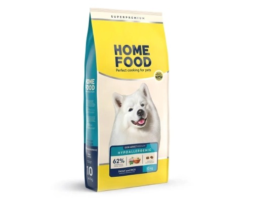Сухий корм для собак Home Food ADULT MEDIUM Hypoallergenic з фореллю та рисом 10 кг (4820235020330)