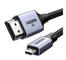 Кабель мультимедійний HDMI M to HDMI micro M 1.0m V2.1 8K60Hz HD164 black Ugreen (15516)