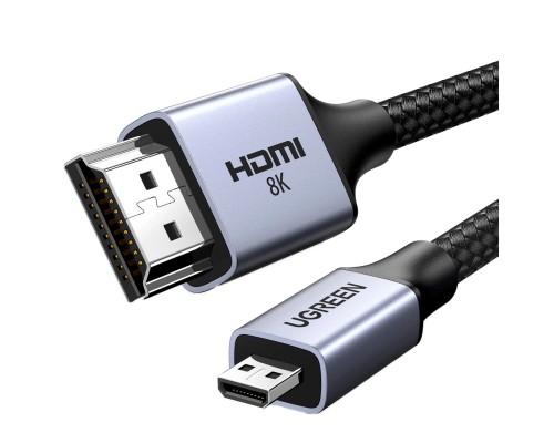 Кабель мультимедійний HDMI M to HDMI micro M 1.0m V2.1 8K60Hz HD164 black Ugreen (15516)