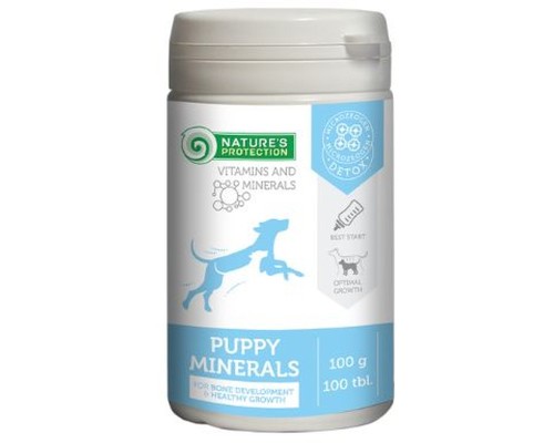 Пробіотична добавка для тварин Nature's Protection Puppy Minerals для собак 100 таблеток (CAN63292)