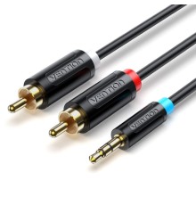 Кабель мультимедійний 3.5MM Male to 2-Male RCA Adapter Cable 2M Black VENTION (BCLBH)