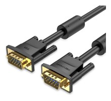 Кабель мультимедійний VGA(3+6) Male to Male Cable with ferrite cores 10M Black VENTION (DAEBL)