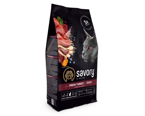 Сухий корм для кішок Savory Adult Cat Steril Fresh Turkey and Duck 400 г (4820232631584)