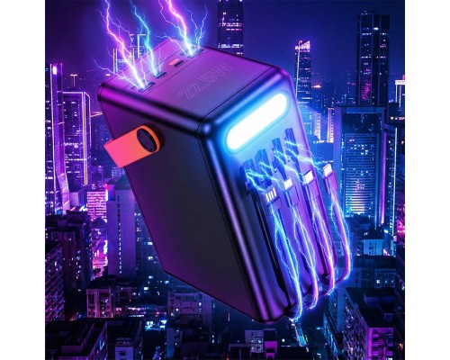 Батарея універсальна HOCO 120000mAh Prometheus 22.5W Fast Chardge, 2*LED lamp, Black (DB120 / 714723)