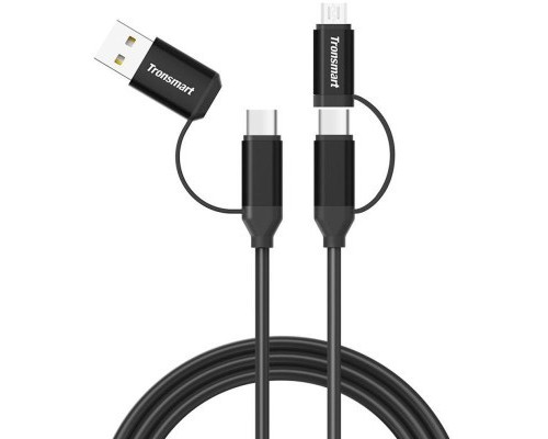 Дата кабель C4N1 4-in-1 USB Type-C Cable 1m Black Tronsmart (250290)