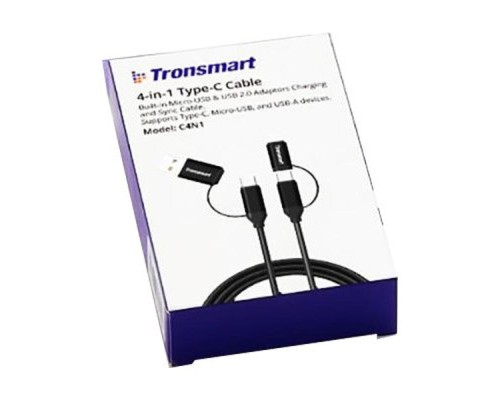 Дата кабель C4N1 4-in-1 USB Type-C Cable 1m Black Tronsmart (250290)