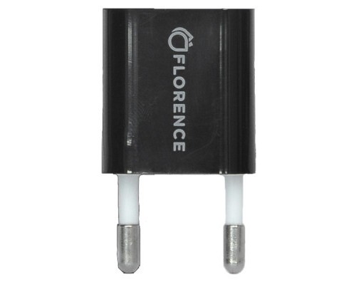Зарядний пристрій Florence 1USB 1A + microUSB cable black (FL-1000-KM) (FL-1000-KM)