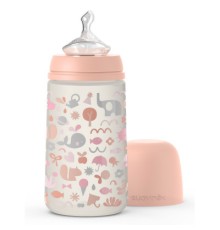 Пляшечка для годування Suavinex Memories Історії малюків 270 мл, соска повільний потік помар (307118)